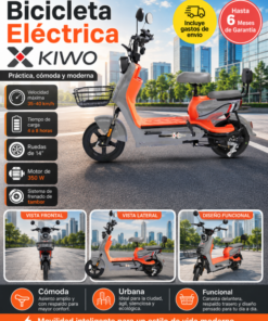 Alternative view of Bicicleta Eléctrica KIWO KL 800 Naranja y Gris