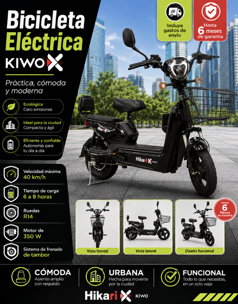 BICICLETA ELÉCTRICA KIWO HIKARI X - Imagen 2