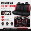 Juego Completo de Fundas Universales para Asientos de Auto – 5 Plazas – Negro con Rojo