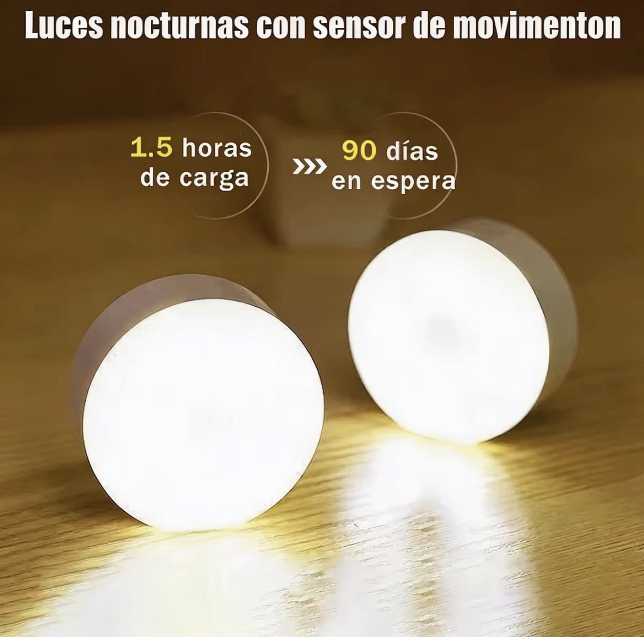 Pack 6 Luces LED con Sensor de Movimiento Recargables – 3 Tonos de Luz | $99 Envío Incluido - Imagen 5