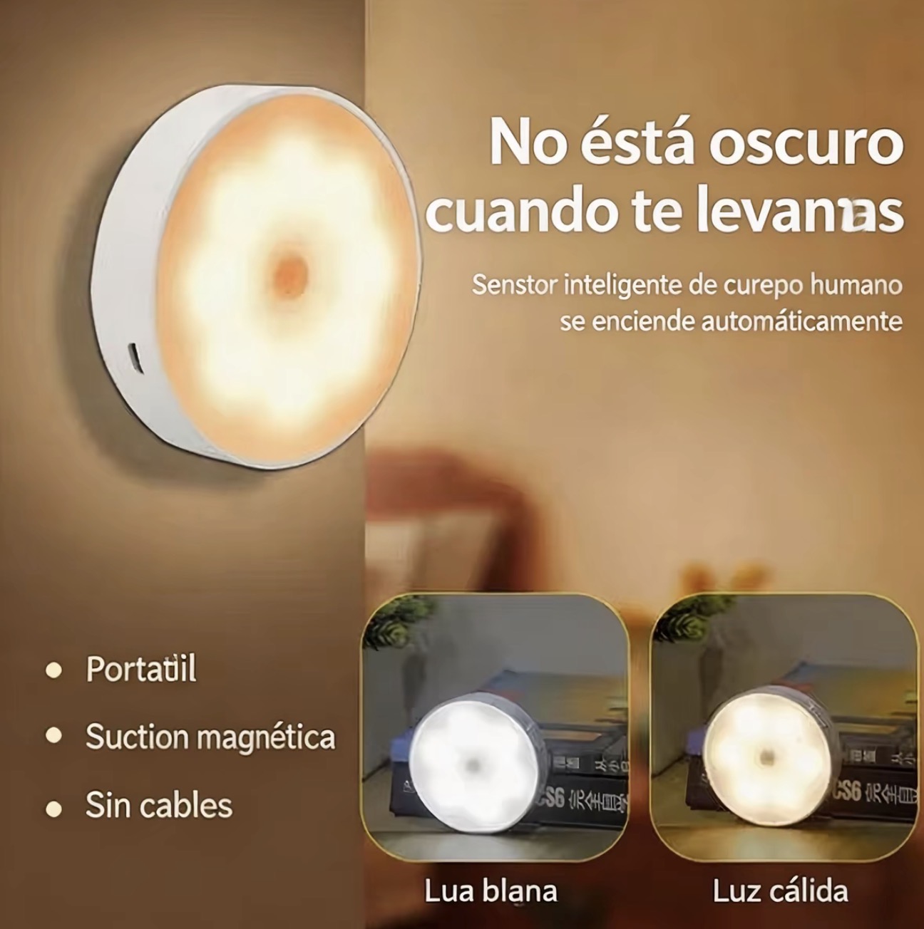 Pack 6 Luces LED con Sensor de Movimiento Recargables – 3 Tonos de Luz | $99 Envío Incluido - Imagen 7